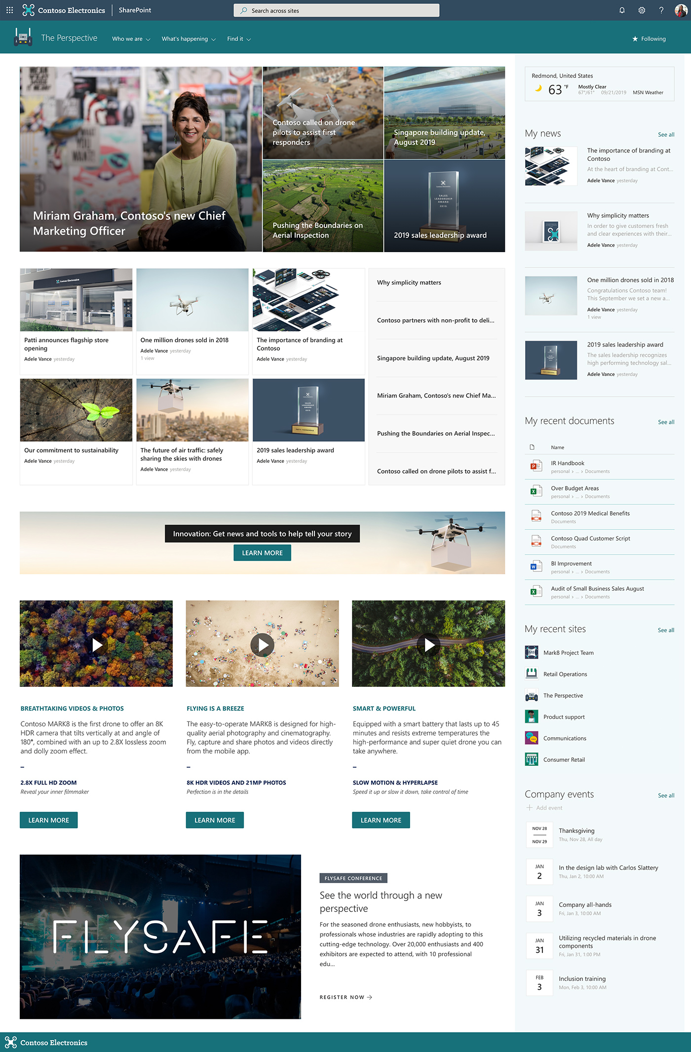 25 great examples of SharePoint Intranet - Microsoft 365 atWork