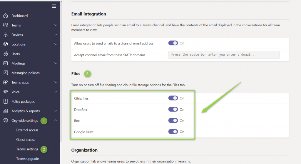 Integrate Box.com, Dropbox, Gdrive with Microsoft Teams