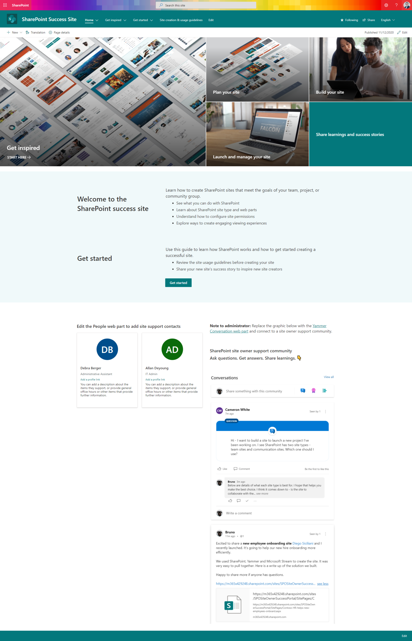 New site templates for SharePoint Online in Microsoft 365