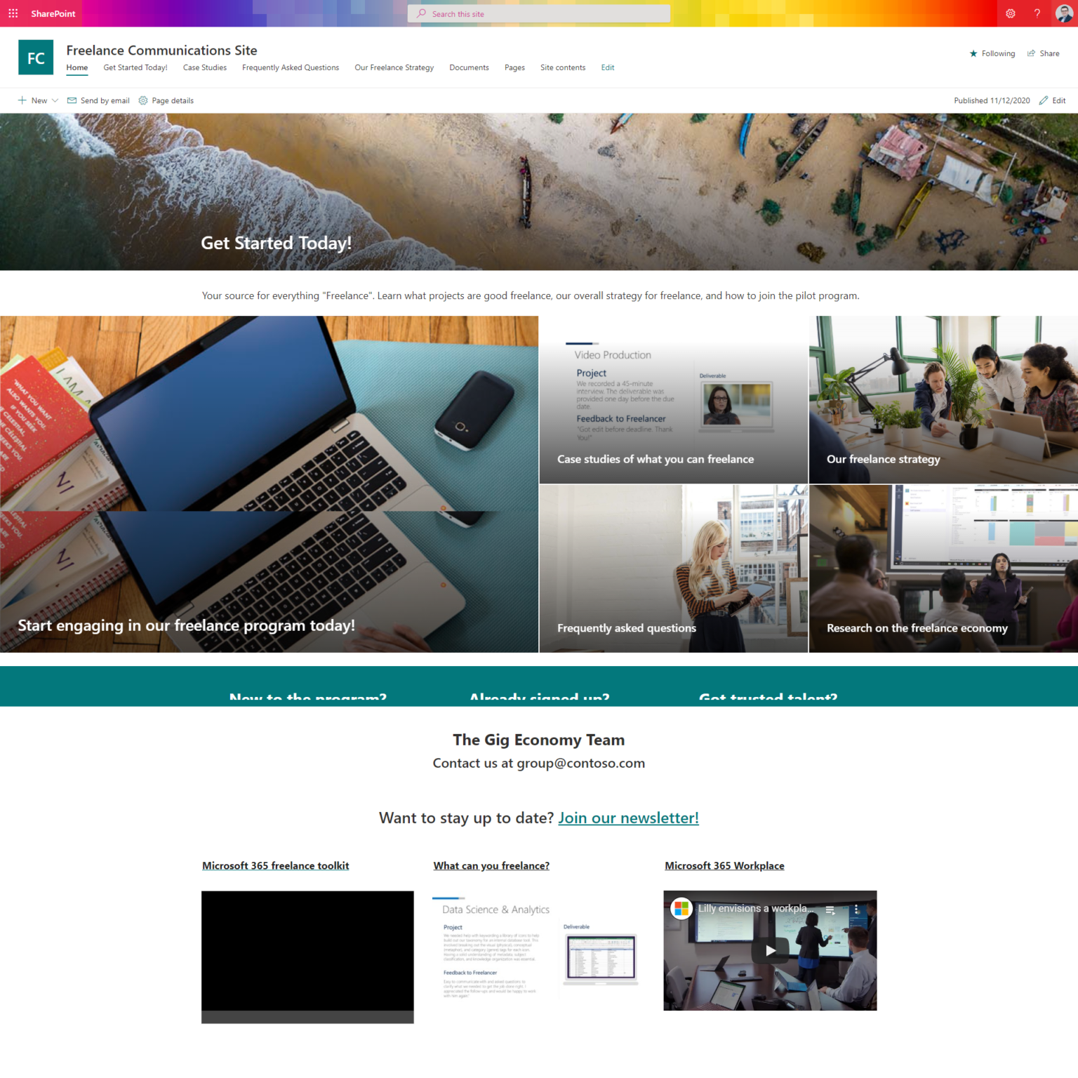 New SharePoint site templates Microsoft 365 atWork