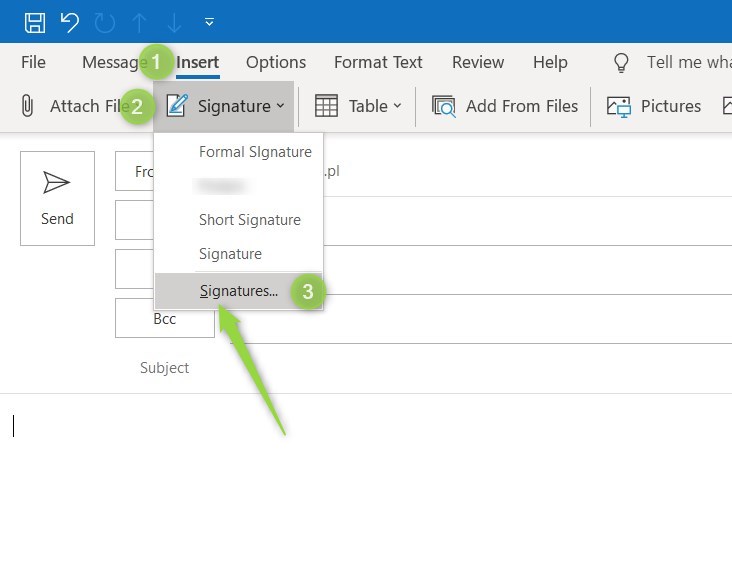 change signature in microsoft outlook email