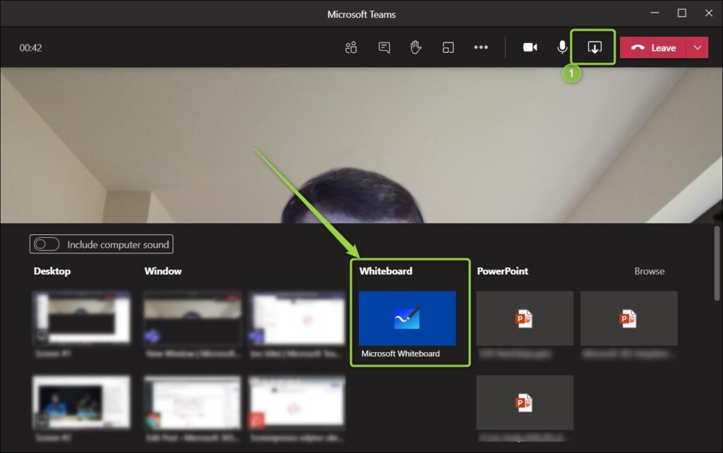 How to use Whiteboard app in Microsoft Teams meeting