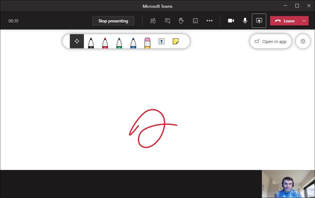 How to use Whiteboard app in Microsoft Teams meeting