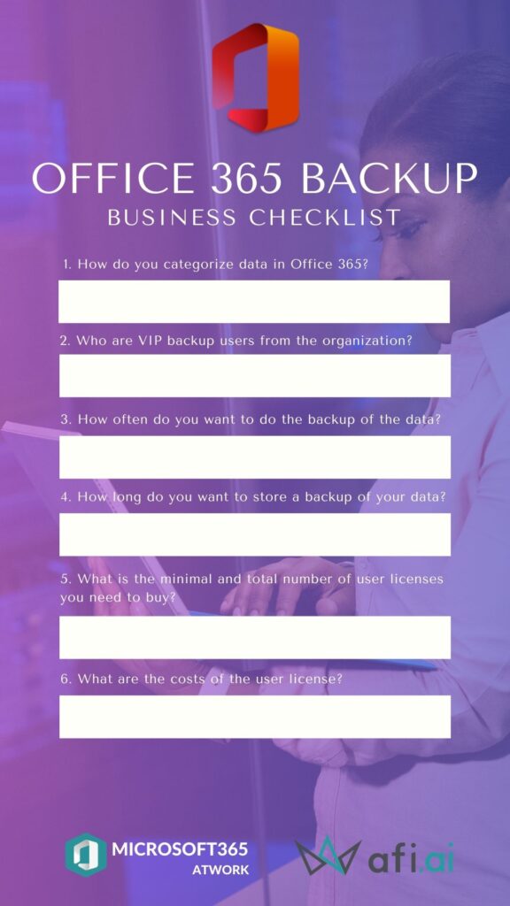 Checklist for Microsoft 365 data and apps backup solution