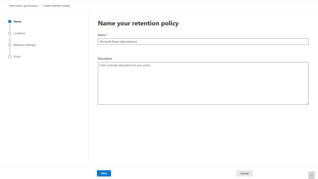 Backup and retention policy for Microsoft Teams data