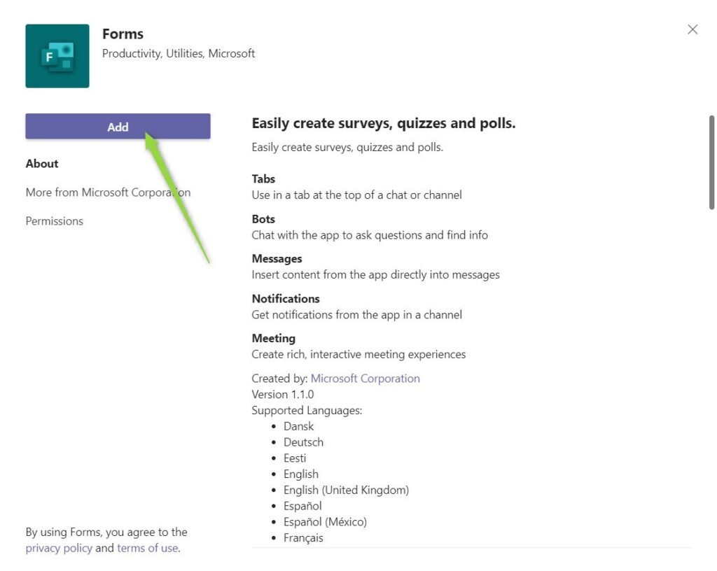 Add Quick Polls in Microsoft Teams chats and meeting