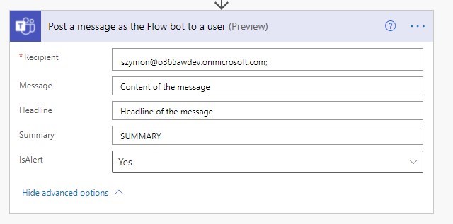 Power Automate &#8211; Send chat messages in Microsoft Teams