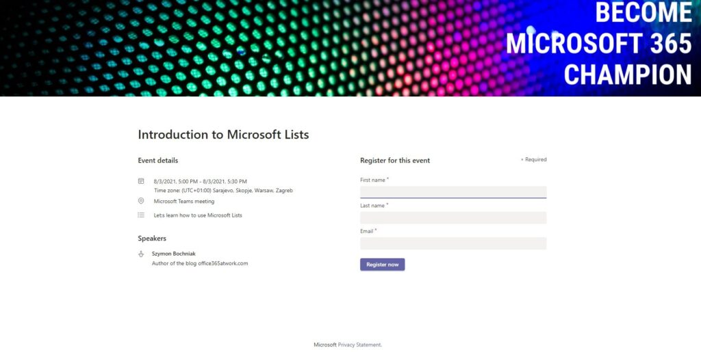 Organize live webinar using Microsoft Teams in Microsoft 365