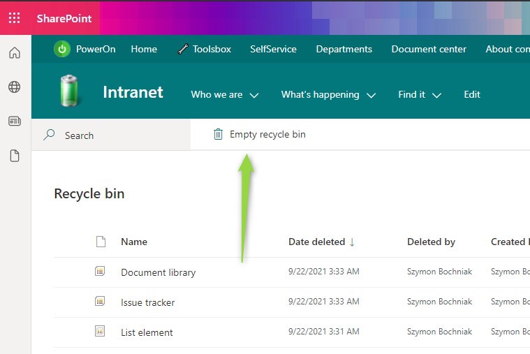 How to use SharePoint Online Recycle Bin in Microsoft 365