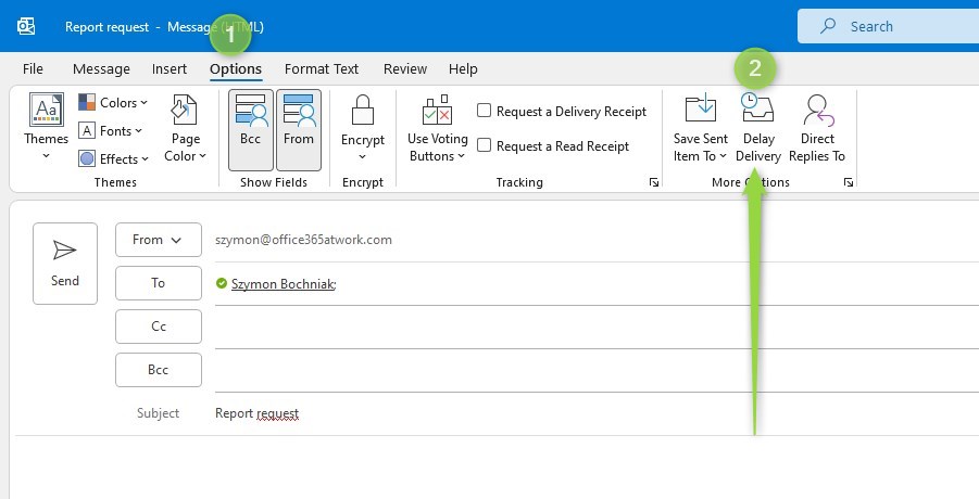 Can't resend a delayed delivery message - Outlook