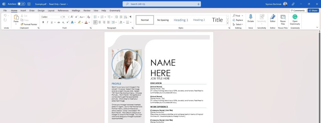 Free PDF files editor included in Word in Microsoft 365