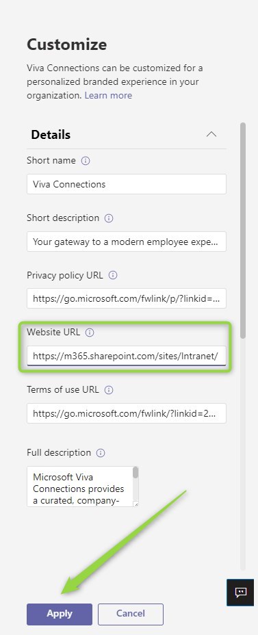 Guideline for Microsoft Viva Connections in Microsoft 365