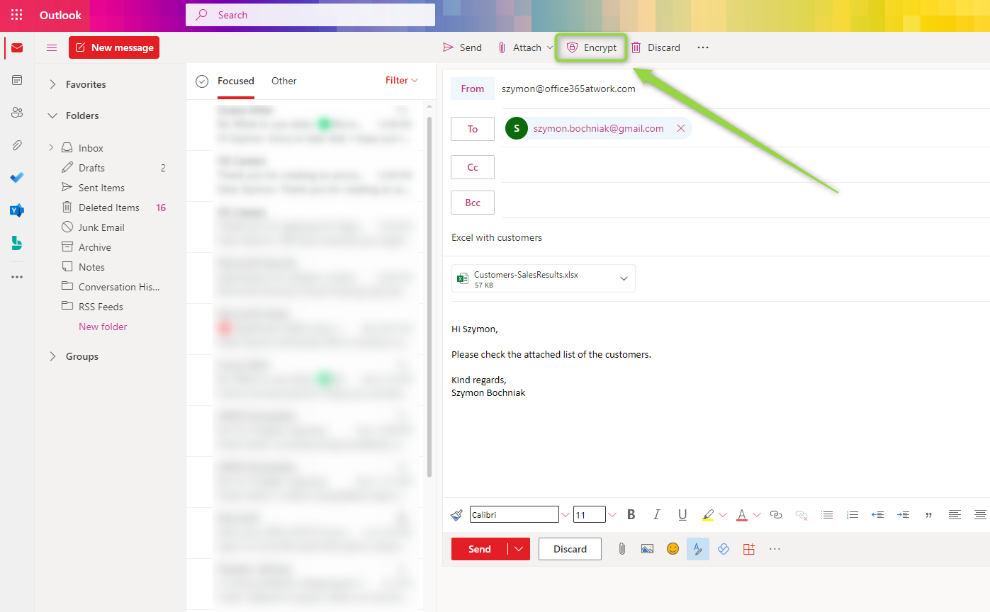 How to encrypt Outlook email - Microsoft 365 atWork
