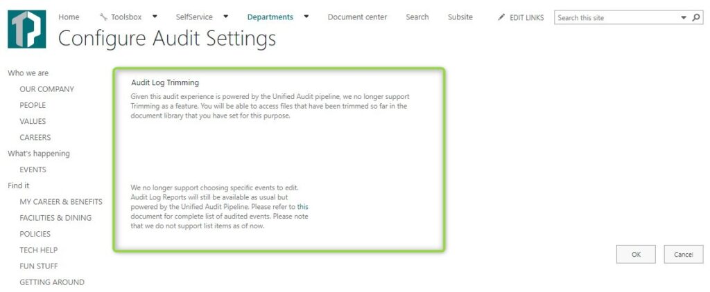 SharePoint Online audit log reporting in Microsoft 365