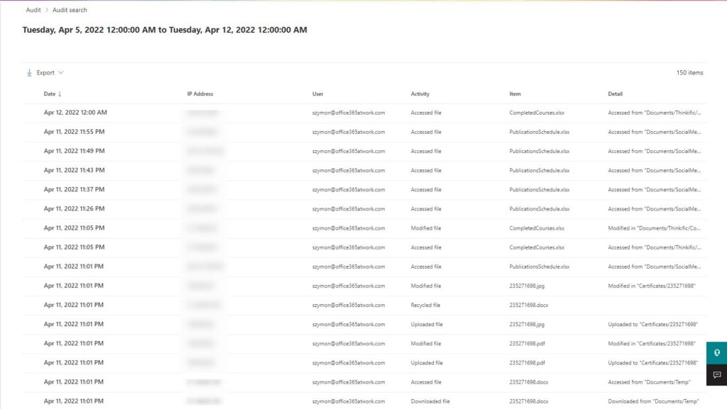 SharePoint Online audit log reporting in Microsoft 365