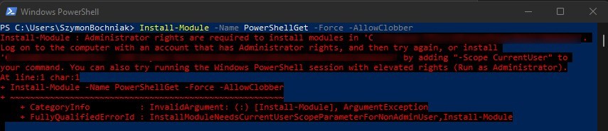 Install Microsoft PowerShell modules on Windows PC computer