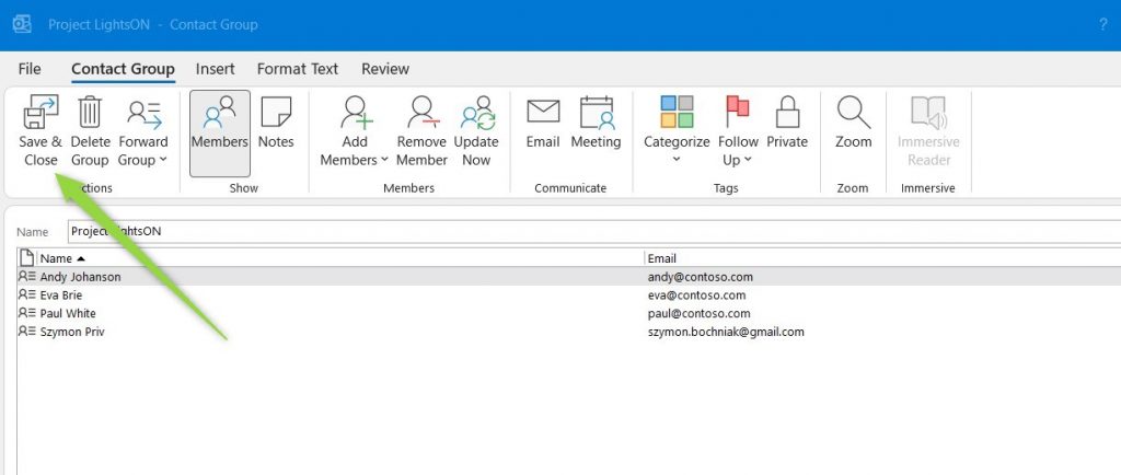 How to create Email Group in Microsoft Outlook in Office 365