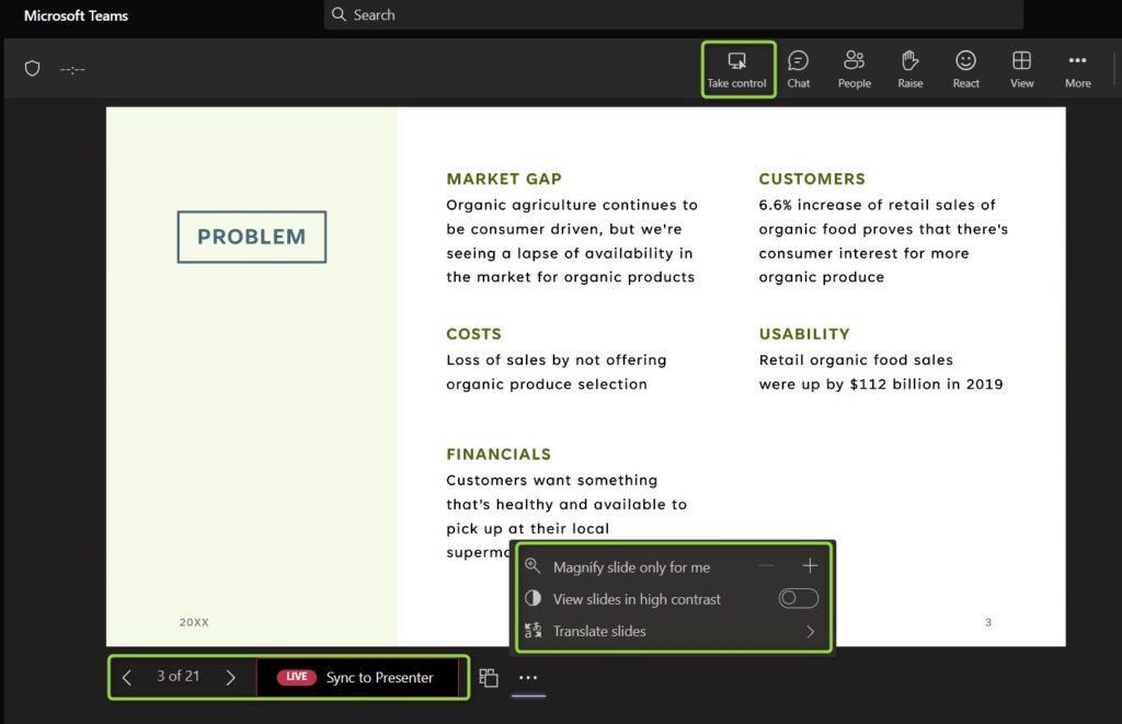 Start to use PowerPoint Live in Microsoft Teams meetings