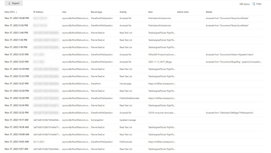 Office 365 Audit Log for apps, users, data in Microsoft 365